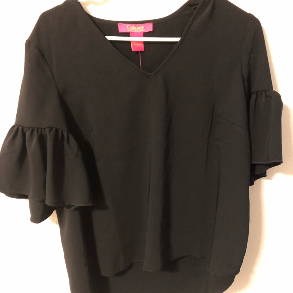 Catherine malandrino blouse black Sz S New